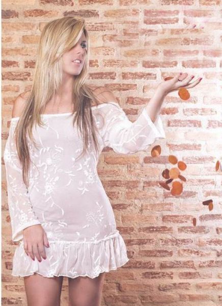 Vestido tule bordado - AD138